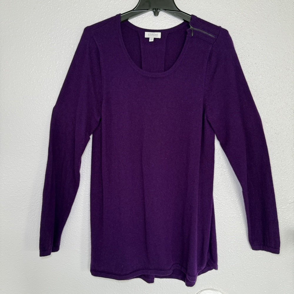Kinross Deep Purple Long Sleeve Top |Size XL  100% Cachmere